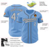 Custom Light Blue Gray-Steel Gray Authentic Baseball Jersey