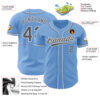 Custom Light Blue Steel Gray-White Authentic Baseball Jersey
