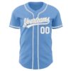 Custom Light Blue White-Gray Authentic Baseball Jersey