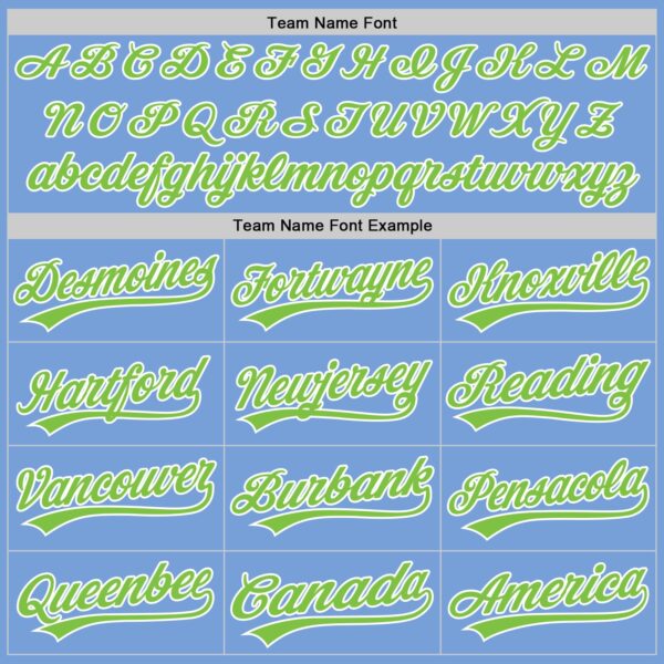 Custom Light Blue Neon Green-White Authentic Baseball Jersey