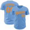 Custom Light Blue Bay Orange Authentic Baseball Jersey