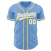 Custom Light Blue White Pinstripe White-Gold Authentic Baseball Jersey