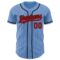 Custom Light Blue Red Pinstripe Black Authentic Baseball Jersey