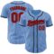 Custom Light Blue Red Pinstripe Black Authentic Baseball Jersey