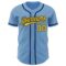 Custom Light Blue Yellow Pinstripe Navy Authentic Baseball Jersey