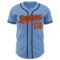 Custom Light Blue Orange Pinstripe Black Authentic Baseball Jersey
