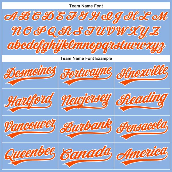 Custom Light Blue Orange Pinstripe White Authentic Baseball Jersey