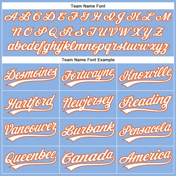 Custom Light Blue White Pinstripe Orange Authentic Baseball Jersey