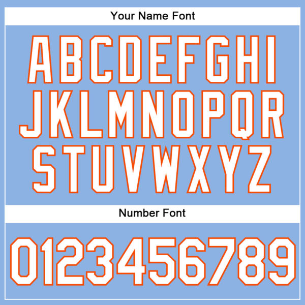 Custom Light Blue White Pinstripe Orange Authentic Baseball Jersey