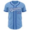 Custom Light Blue White Pinstripe Royal Authentic Baseball Jersey