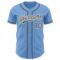 Custom Light Blue White Pinstripe Steel Gray Authentic Baseball Jersey