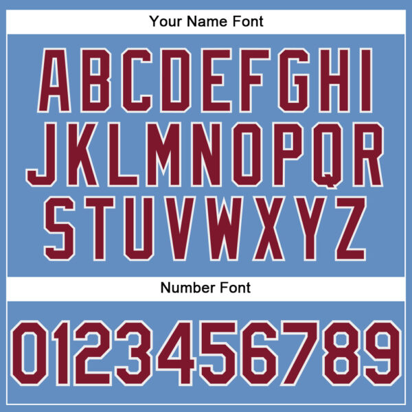 Custom Light Blue Crimson-White Performance T-Shirt