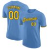 Custom Light Blue Yellow-Black Performance T-Shirt