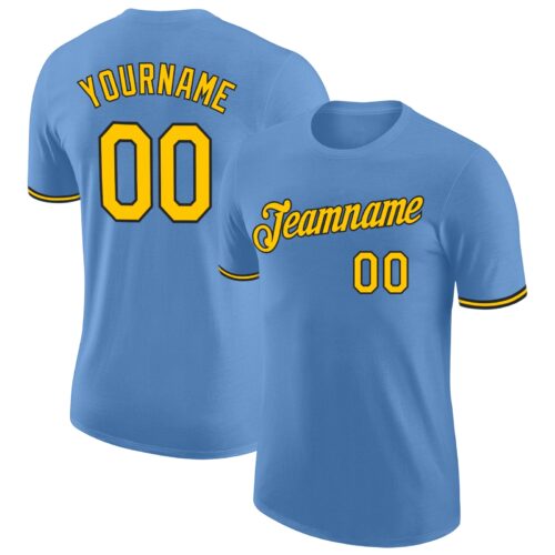 LightBlue0485 Custom Light Blue Yellow-Black Performance T-Shirt