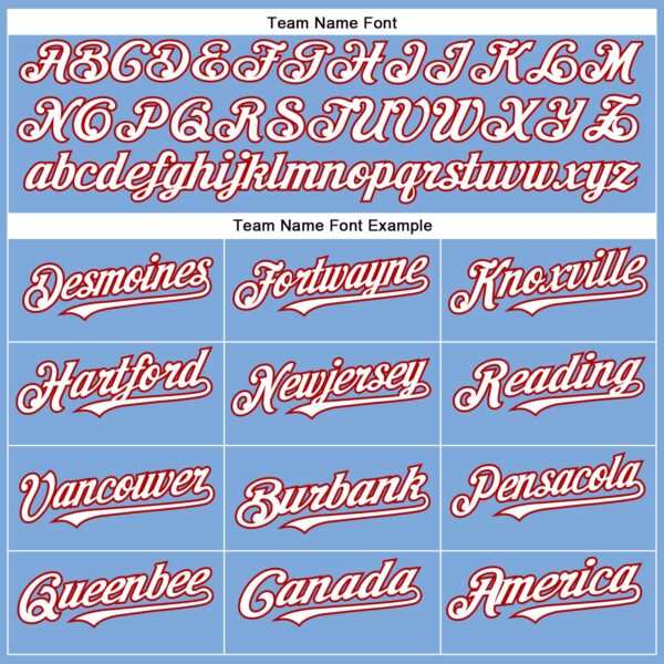 Custom Light Blue White-Red Authentic Baseball Jersey