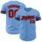 Custom Light Blue Red-Black Authentic Baseball Jersey