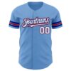 Custom Light Blue White Royal-Red Authentic Baseball Jersey