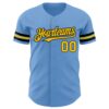 Custom Light Blue Yellow-Black Authentic Baseball Jersey