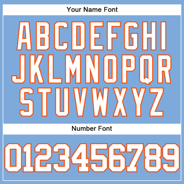 Custom Light Blue White-Orange Authentic Baseball Jersey