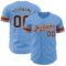 Custom Light Blue Black-Orange Authentic Baseball Jersey