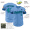 Custom Light Blue Teal-Navy Authentic Baseball Jersey