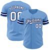 Custom Light Blue White-Navy Authentic Baseball Jersey