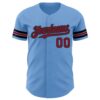 Custom Light Blue Crimson-Black Authentic Baseball Jersey