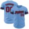 Custom Light Blue Crimson-Black Authentic Baseball Jersey