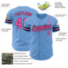 Custom Light Blue Pink-Black Authentic Baseball Jersey
