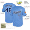 Custom Light Blue Navy-White Mesh Authentic Throwback Baseball Jersey