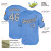 Custom Light Blue Gray-Steel Gray Mesh Authentic Throwback Baseball Jersey
