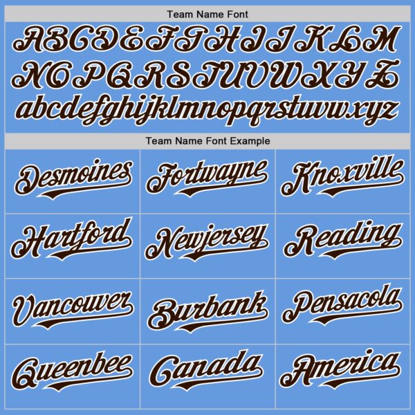 Custom Light Blue Brown-White Mesh Authentic Throwback Baseball Jersey