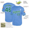 Custom Light Blue Kelly Green-White Mesh Authentic Throwback Baseball Jersey