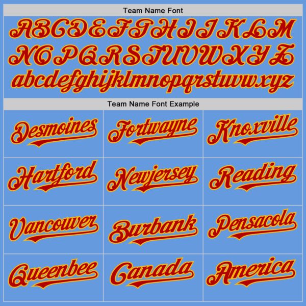 Custom Light Blue Red-Gold Mesh Authentic Throwback Baseball Jersey