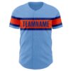 Custom Light Blue Orange-Royal Authentic Baseball Jersey