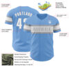 Custom Light Blue White-Gray Authentic Baseball Jersey