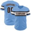 Custom Light Blue Brown-White Authentic Baseball Jersey