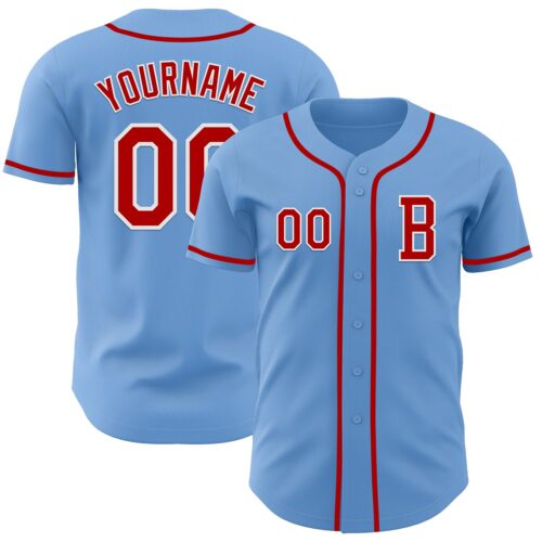 LightBlue0793_769d7ff1-a0ae-4aa5-b4bc-a47c89d825b7 Custom Light Blue Red-White Authentic Baseball Jersey