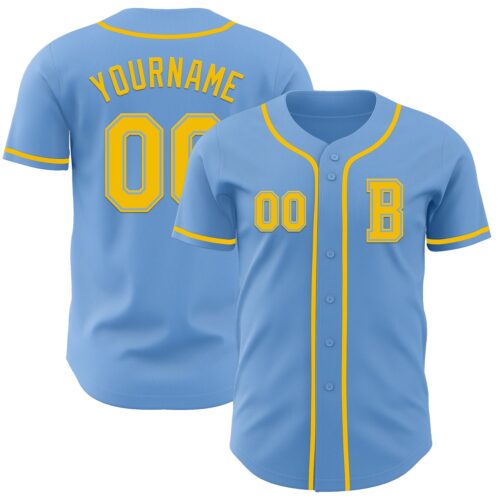 LightBlue0795_a06c9bb3-b21e-4e74-8828-c0f292e34bc3 Custom Light Blue Yellow Authentic Baseball Jersey