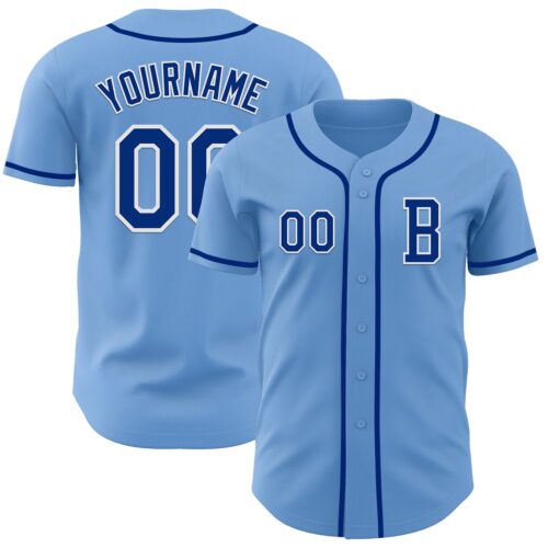 LightBlue0797_360989ef-a75a-4008-828c-2d634c52793d Custom Light Blue Royal-White Authentic Baseball Jersey
