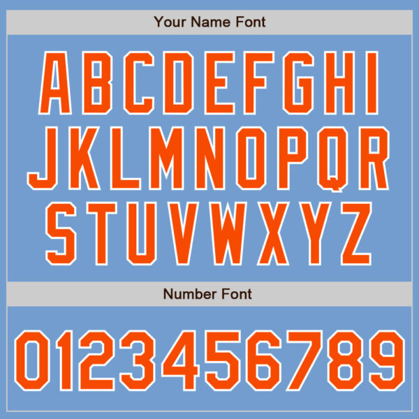 Custom Light Blue Orange-White Authentic Baseball Jersey