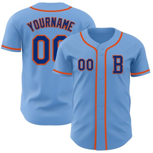 LightBlue0801_fc1ee977-2599-4183-97c1-4492274f284c Custom Light Blue Royal-Orange Authentic Baseball Jersey