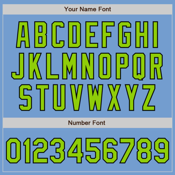 Custom Light Blue Neon Green-Black Authentic Baseball Jersey