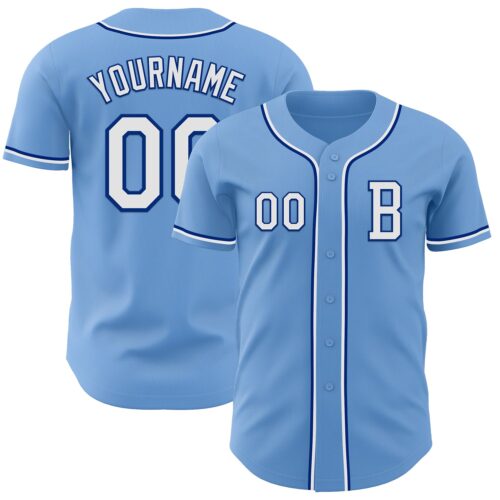 LightBlue0823_47264dc9-1e57-4b72-b6cf-04210b437b37 Custom Light Blue White-Royal Authentic Baseball Jersey