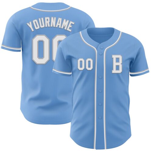 LightBlue0824_86a3db8e-e99a-4858-89c6-f721c94620e3 Custom Light Blue White-Gray Authentic Baseball Jersey