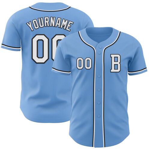 LightBlue0827_4d62117b-f718-46f0-92c9-1a212e3cfd4b Custom Light Blue White-Black Authentic Baseball Jersey