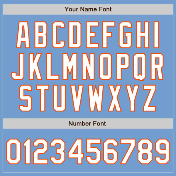 Custom Light Blue White-Orange Authentic Baseball Jersey