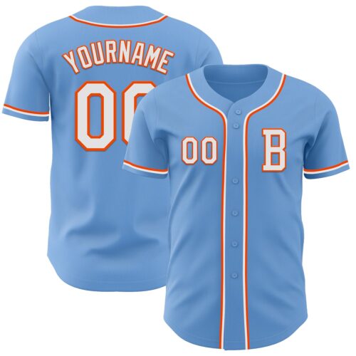 LightBlue0828_093d3c4e-c660-4418-8cce-db6c3277d725 Custom Light Blue White-Orange Authentic Baseball Jersey