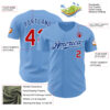Custom Light Blue Red White-Royal Authentic Baseball Jersey