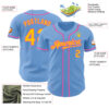 Custom Light Blue Yellow-Pink Authentic Baseball Jersey